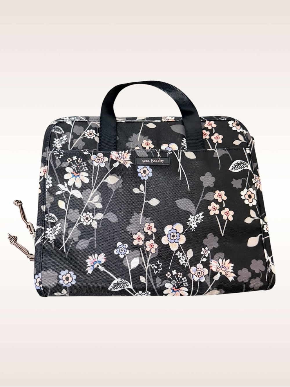 Vera Bradley Black Floral Hanging Travel Organizer Multi Compartment Fold Out